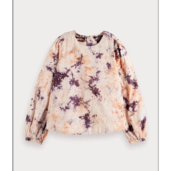 NWT SCOTCH & SODA COTTON TIEDYE TOP WITH PEARL DETAILS XS - Picture 7 of 15